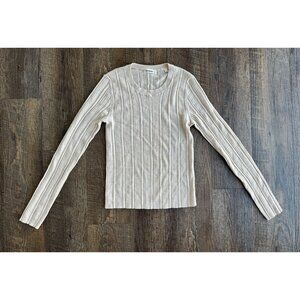 Buck Mason Merino Silk Cashmere Blend Long Sleeve Shirt in Biscuit - Small, NWOT